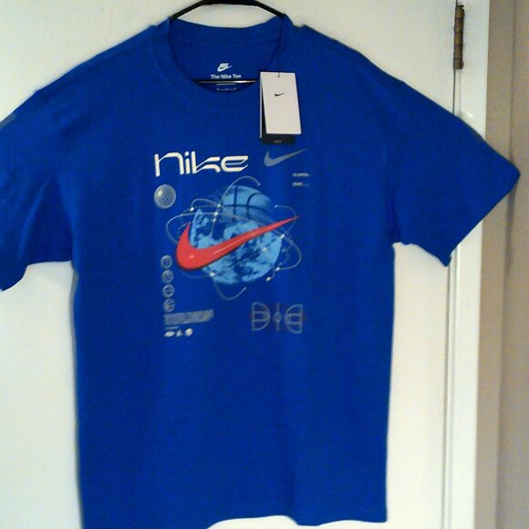 NEW NIKE BASKETBALL "Max90 Basketball Orbit Tee" MEN'S BLUE T-SHIRT M FV8418-480 - Picture 1 of 7